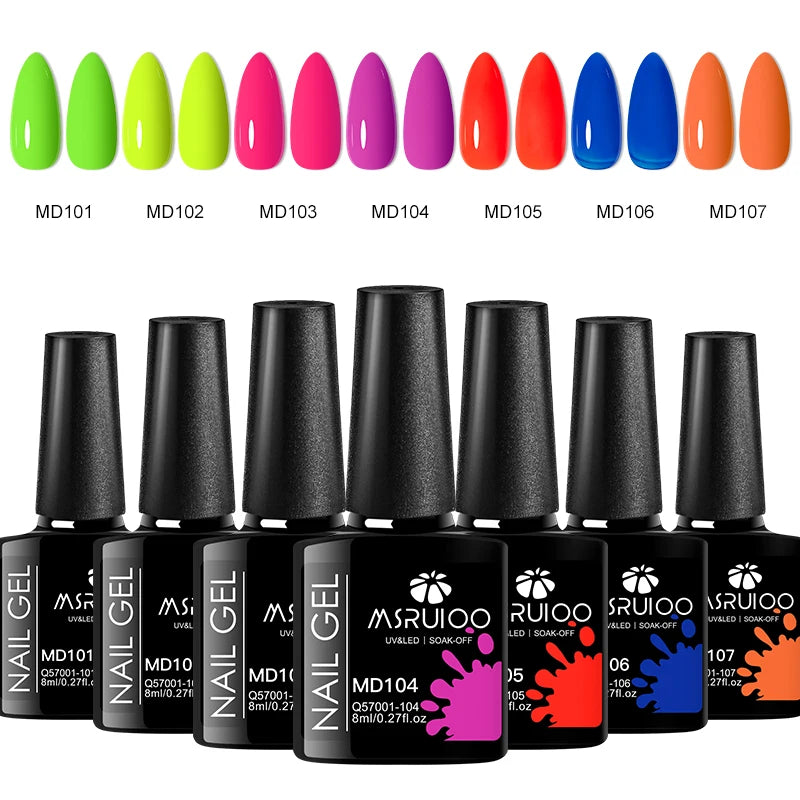 7 Piece Long Lasting Nail Gel Polish Set - Smarsty