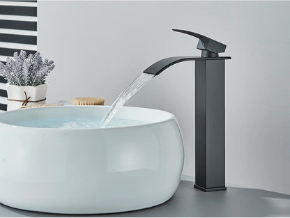 Brushed Gold Waterfall Bathroom Sink Faucet Mixer - Smarsty