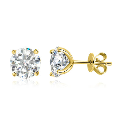 Moissanite Stud Earrings Rose Gold 925 Silver Sparkle - Smarsty