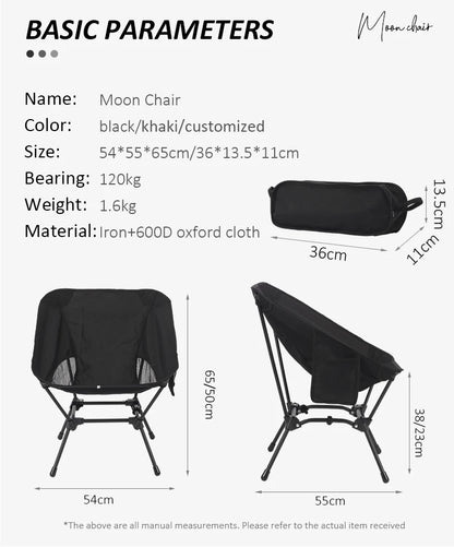 Square Structure Beach Fishing Stool, Convenient Four-Corner Camping Folding Chair, Lightweight Iron Tube Moon Chair by Smarsty