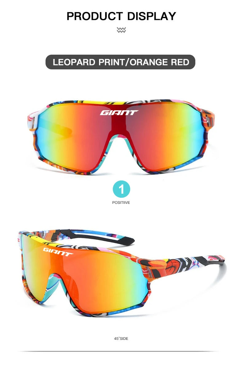 GIANT Top Seller Cycling Glasses UV400 Anti Fog REVO Lenses HD Clarity CE/ANSI Certified Cateye Design MTB/Road Bike man women