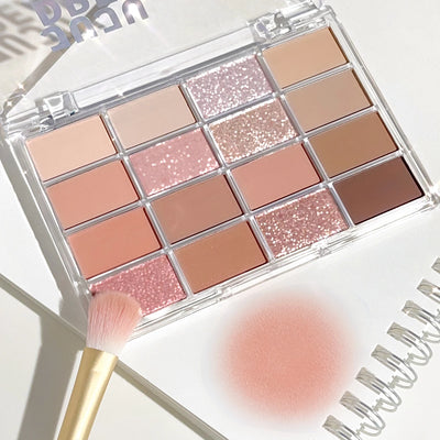 16 Color Pearlescent Matte Eyeshadow Palette for Daily Makeup - Smarsty
