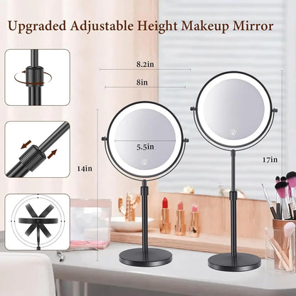 8 Inch Makeup Mirror With Light And 10X Magnification - Smarsty