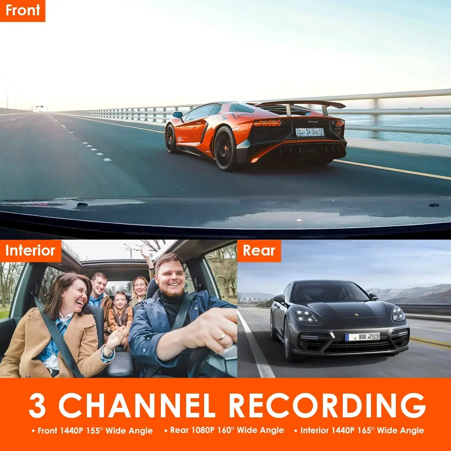 4K Car Dash Cam Featuring GPS And Three Lenses Elite - Smarsty