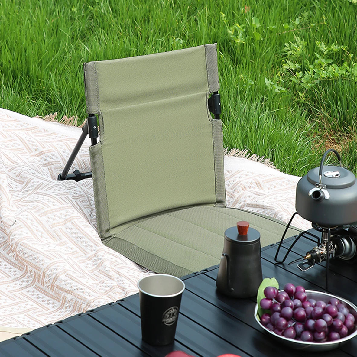 TARKA Camping Single Lazy Chair Park Backrest Relaxing Chairs Lightweight Folding Chairs Outdoor Foldable Beach Picnic Chairs