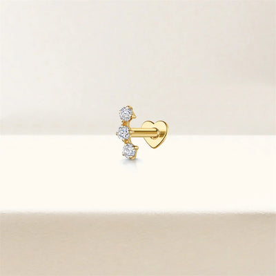 Sterling Silver Heart Zircon Stud Earrings Elegant Gift - Smarsty