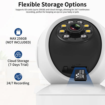 Vstarcam Indoor Security Camera for Home 360° Coverage Color Night Vision 2-Way Audio Motion Detection Customize Zone