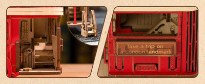 Robotime rolife London Tour Bus 3D Wooden Puzzles Wood Model Toy Car to Build Crafts Collectibles Gifts for Boys Girls - Smarsty