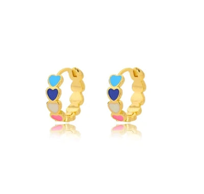 Stainless Steel Star Hoop Earrings Gold Tone Hypoallergenic - Smarsty