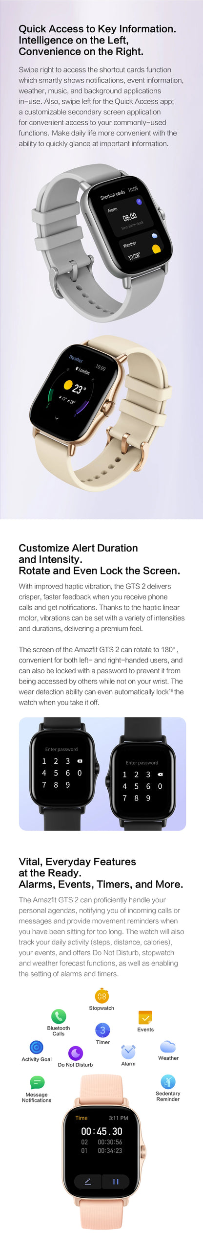 Amazfit GTS 2 Smartwatch with Health Tracking Features - Smarsty