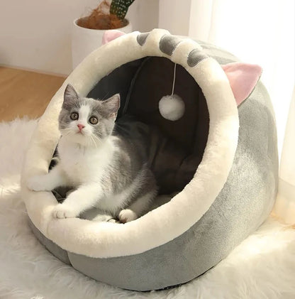 Deep Sleep Cat Bed Cartoon Pet Bed Foldable Removable Washable Pet Sleeping Bed for Small Dog Mat Bag Cave Cats Bed - Smarsty