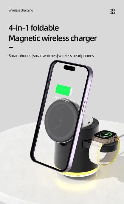Qi2 3 In 1 Wireless Charger Station With Night Lamp - Smarsty