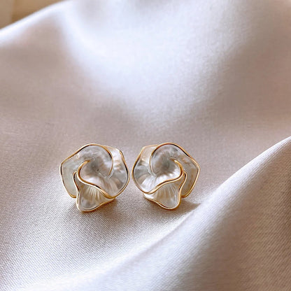 Delicate Camellia Stud Earrings For Women Floral Gift - Smarsty