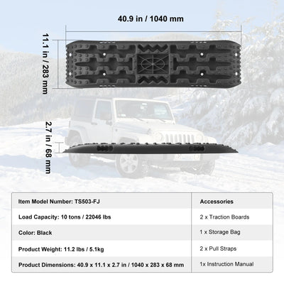SucceBuy 10 TON Traction Boards with PP Material Recovery Boards for Off-road Vehicle Car Pickup SUV RV Pair Tire Traction Mats - Smarsty