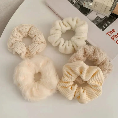 7/21 Pcs/Set Women Hair Scrunchies Set Plush Solid Hair Band for Girls Ponytail Holder Rubber Bands Hair Ties Hair Accessories - Smarsty