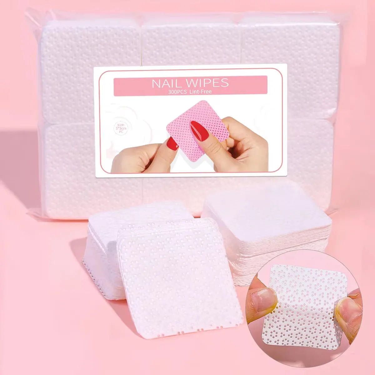 300 Pcs Lint Free Cotton Nail Polish Remover Wipes - Smarsty