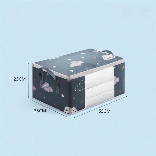 Large Capacity Clothes Storage Bag Organizer With Reinforced Handle Suitable For Blankets Bedding Foldable With Sturdy Zipper - Smarsty