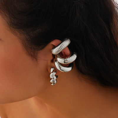Ingemark 4Pcs Chunky Tube Clip Earrings for Women - Smarsty