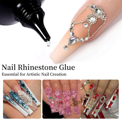 30g Nail Rhinestone Glue for Nails Super Strong Gel Nail Glue for Nail Charm 3D Nails Bling Gel Decoration Gem Nail Art Diamonds - Smarsty