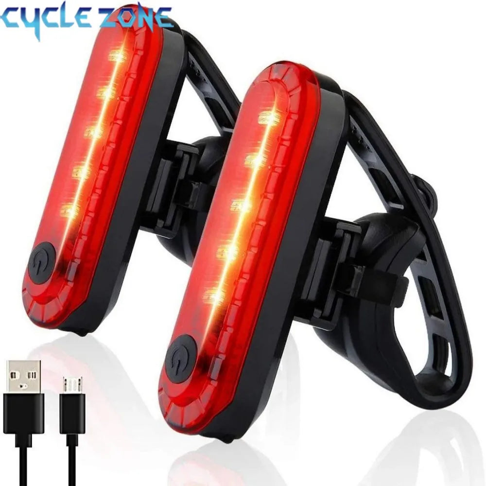 Rear Bike Tail Light USB Rechargeable Ultra Bright Taillights Fit On Bicycle Easy to Install for Cycling Safety Bicycle Light - Smarsty