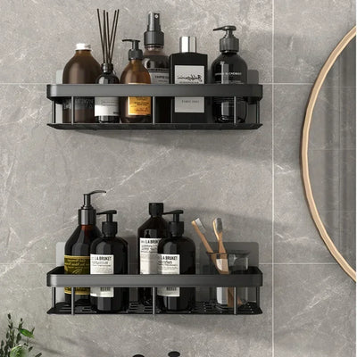 Aluminum Alloy Bathroom Shelf No Drill Storage Solution - Smarsty