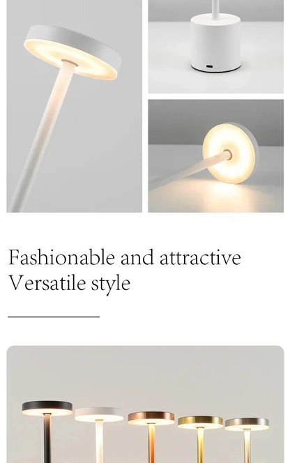 Rechargeable Touch Sensor LED Table Lamp with Adjustable Colors - Smarsty