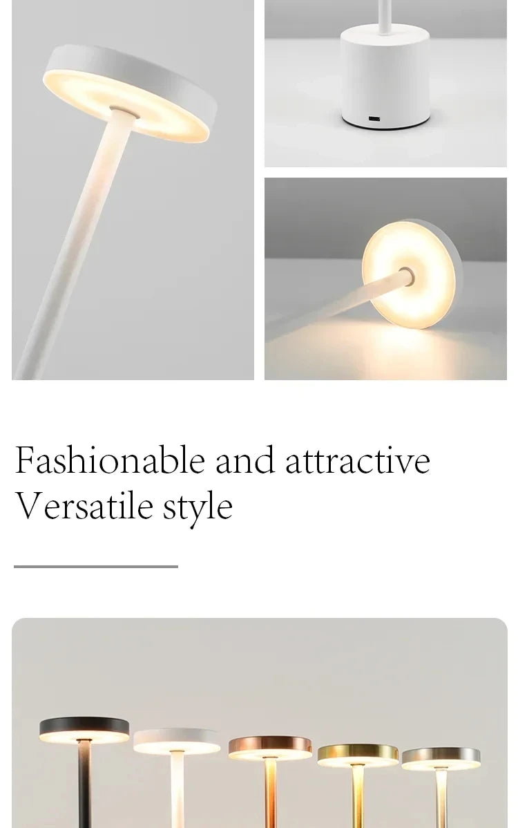 Rechargeable Touch Sensor LED Table Lamp with Adjustable Colors - Smarsty