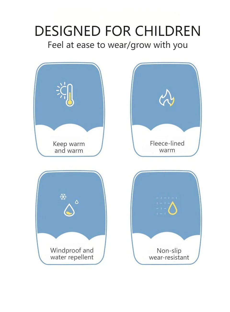 NOFOXO Winter Kids Warm Gloves Water-resistant Sports Gloves Thick Plush Lining Cold Weather Childrens Cycling Gloves Boys Girls