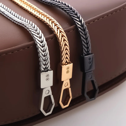Snake Bag Chains Bag Chain Strap Replacement 7mm Wide Flat Chain Strap Metal Chains for Wallet Tote Bag Shoulder Crossbody Bag