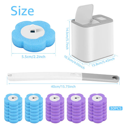 18/36Pcs Toilet Brush With Disposable Replacement Head Kits Upgrade Long Handle Bathroom Cleaning Brush For Home Wc Accessories - Smarsty