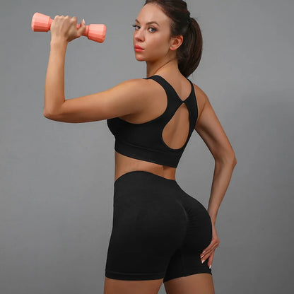 Yoga Shorts Women High Waist Workout Shorts Fitness Yoga Tights Lift Butt Fitness Ladies Yoga Gym Running Short Pants Sportswear - Smarsty