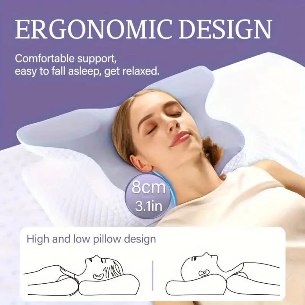 Butterfly Shaped Memory Foam Neck Pillow for Pain Relief - Smarsty