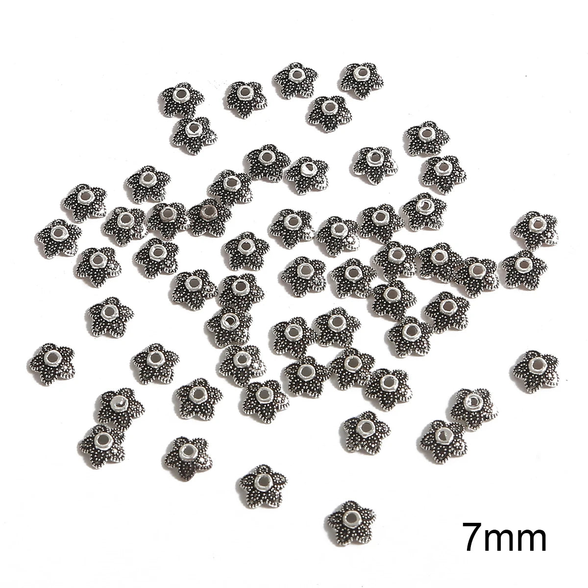 50pcs Tibetan Silver Leaf Flower Bead Caps for Jewelry Making - Smarsty