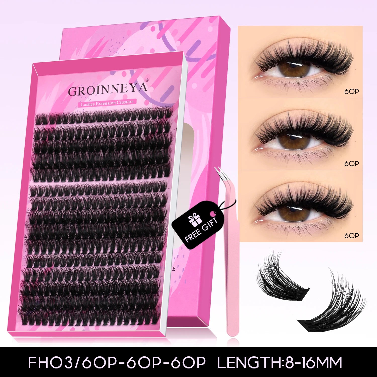 GROINNEYA DIY Fluffy Lash Clusters Kit for Volume - Smarsty