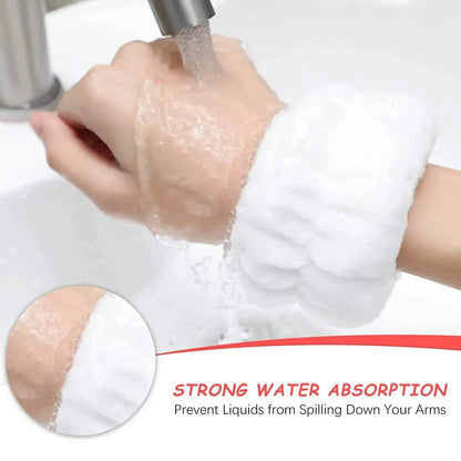 Absorbent Waterproof Face Wash Wristbands And Headband Set - Smarsty