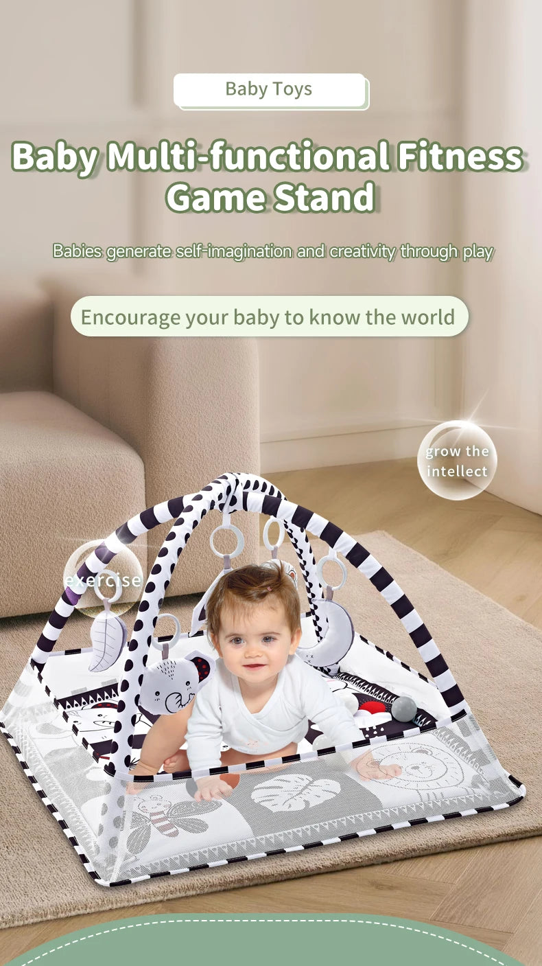 Baby Play Gym Mat With Rack For Tummy Time Crawling - Smarsty