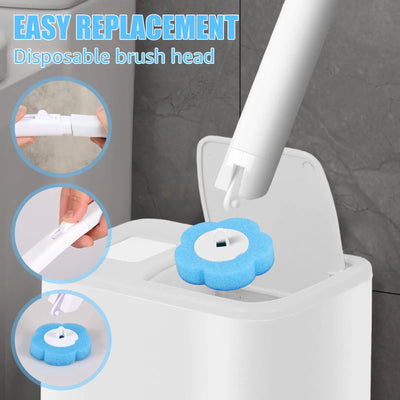 18/36Pcs Toilet Brush With Disposable Replacement Head Kits Upgrade Long Handle Bathroom Cleaning Brush For Home Wc Accessories - Smarsty