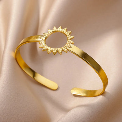 Luxury Gold Color Stainless Steel Cuff Bangle Bracelet - Smarsty