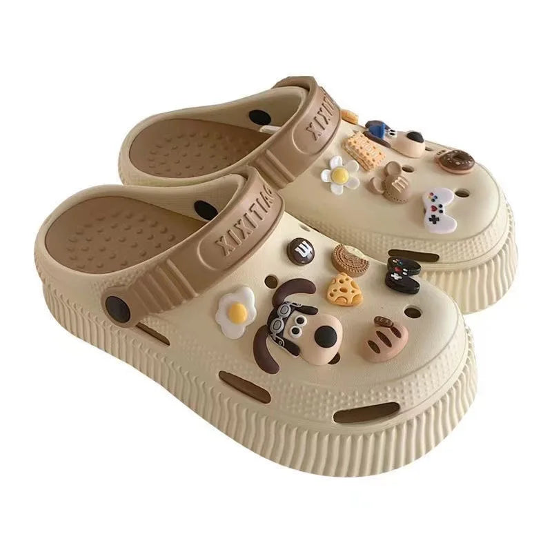 14/42PCS Set 3D Cute Cartoon Dogs Shoes Accessories Boys Girls Sandals Garden Shoe Buckle Decorations Fit Charm