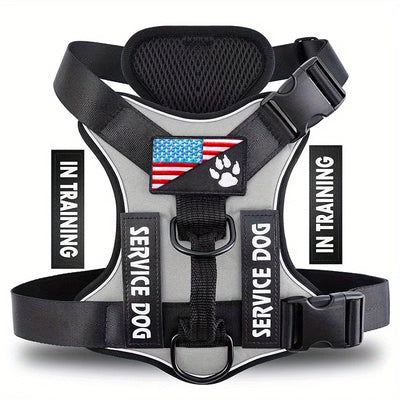 Reflective Service Dog Harness with Adjustable Soft Design - Smarsty