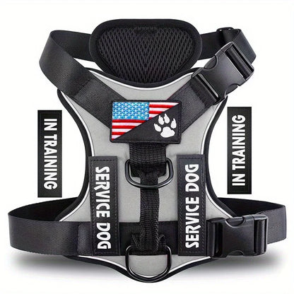 Reflective Service Dog Harness with Adjustable Soft Design - Smarsty