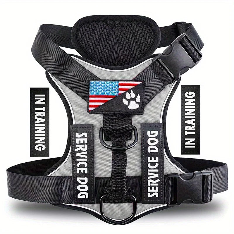 Reflective Service Dog Harness with Adjustable Soft Design - Smarsty