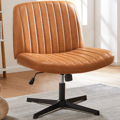 Cross Legged Office Living Room Rocking Gaming Chair Armless Wide Desk Adjustable Swivel Fabric Task Vanity Home Office