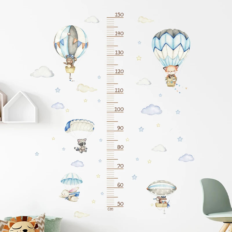 Cartoon Animal Height Ruler Wall Stickers for Kids Room - Smarsty