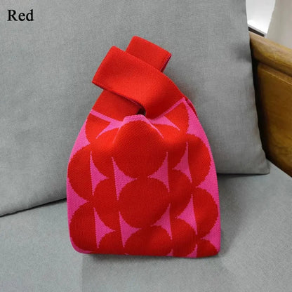 Cat Knit Handbag High Capacity Knot Wrist Bag For Women - Smarsty
