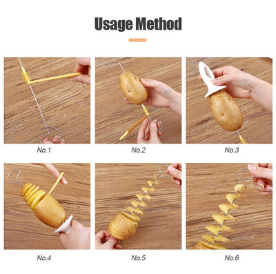 Whirlwind Potato Spiral Cutter Potato Tower Making Machine Vegetable Slicer Creative Vegetable Tools Kitchen Accessories Gadgets by Smarsty
