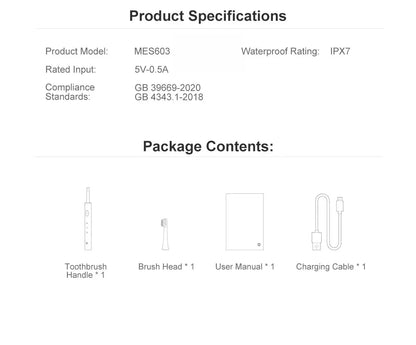 Xiaomi Mijia T100 Sonic Electric Toothbrush Waterproof Whitening - Smarsty