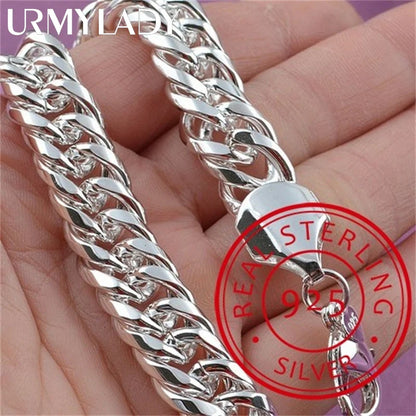 Sterling Silver Square Chain Bracelet Unisex Gift - Smarsty