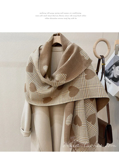 Double Side Cashmere Scarf Warm Thickened Winter Wrap - Smarsty