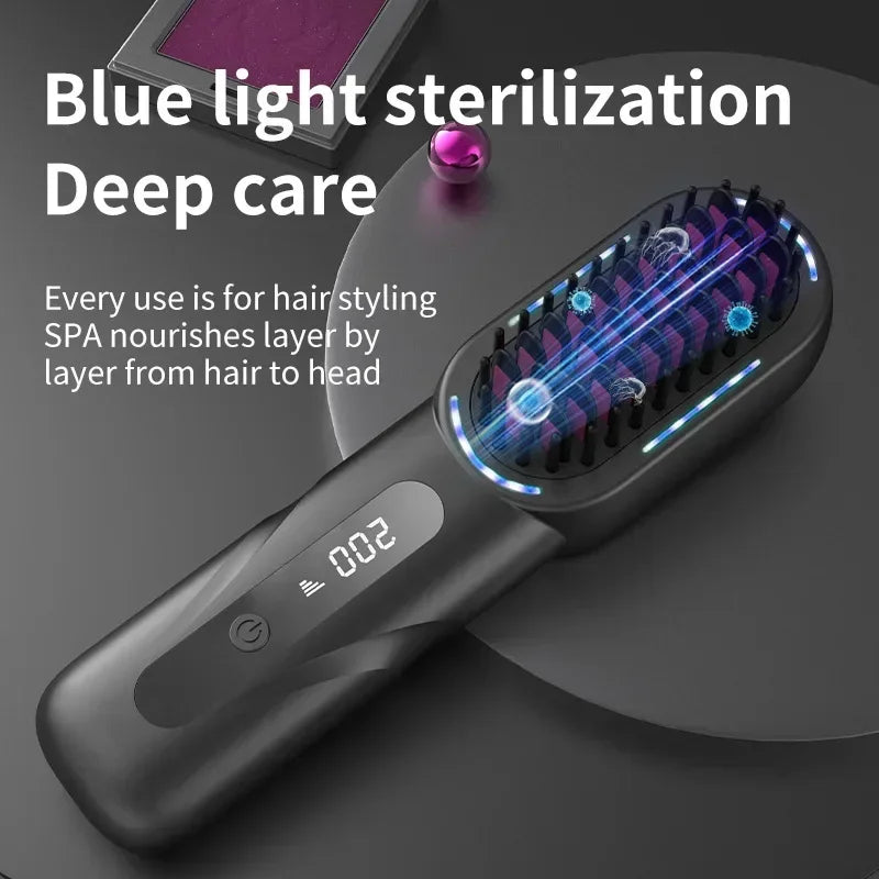 Wireless Hair Straightener Comb with Negative Ions - Smarsty